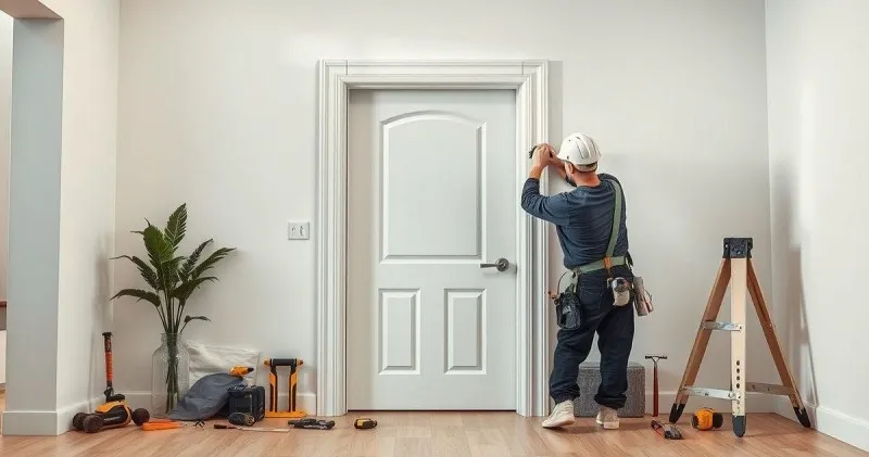 Instalação de porta de pvc